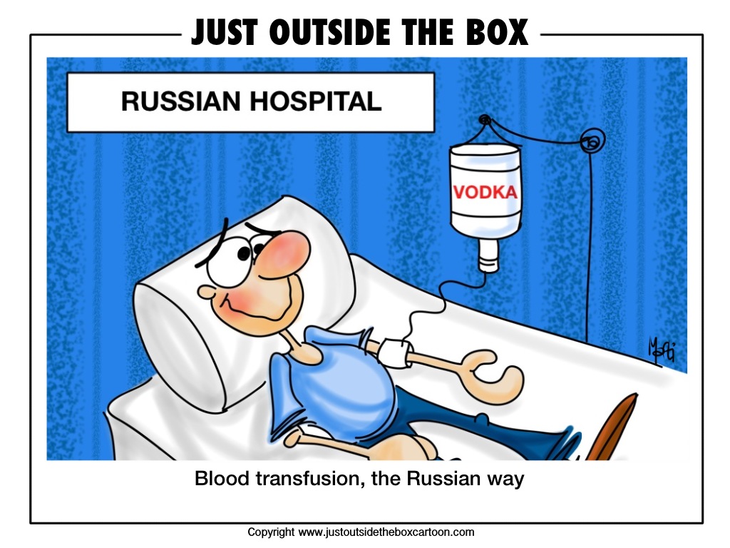 Russian blood transfusion - Just Outside the Box Cartoon