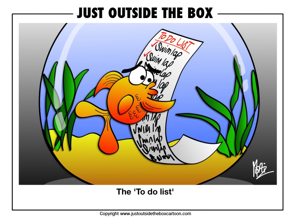 The to do list - Just Outside the Box Cartoon