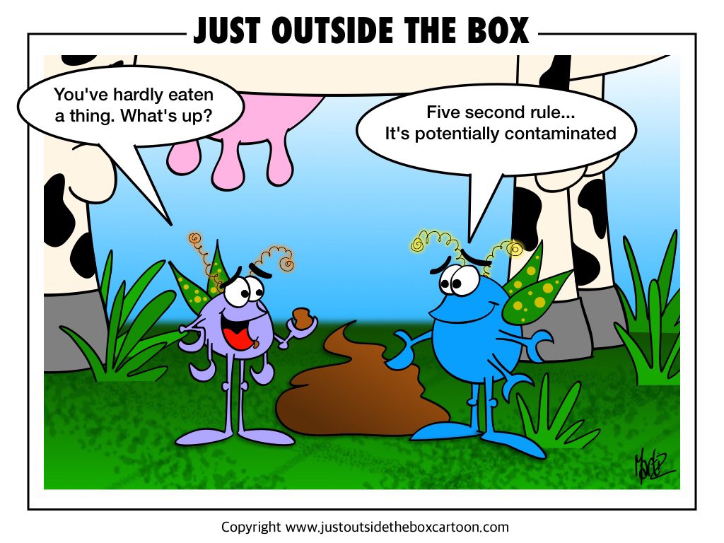 The 5 second rule - Just Outside the Box Cartoon