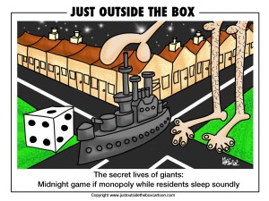 A secret game of midnight Monopoly amongst giants