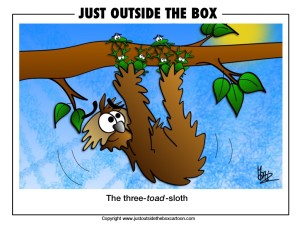 Three toed sloth cartoon