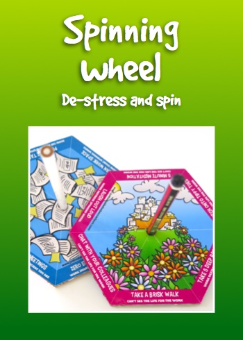 Give away spinning wheel for de-stress